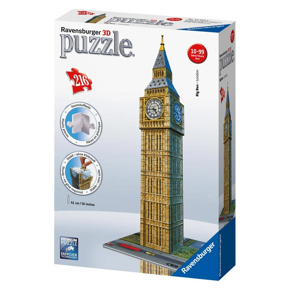 Ravensburger 3D-puzzel Big Ben - 216 Stukjes 4 Ravensburger 3D-puzzel Big Ben - 216 Stukjes - Afbeelding 4