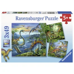 Ravensburger Puzzelset Dinosaurus - 3 X 49 Stukjes