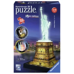 Ravensburger 3D-puzzel Statue Of Liberty Night Edition - 108 Stukjes