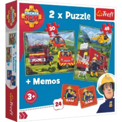 Trefl Brandweerman Sam 3-in-1 Set Puzzels Memo - 30 + 48 Stukjes