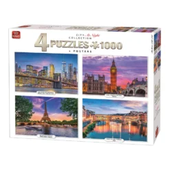 King International Puzzel City At Night - 4 X 1000 Stukjes -Spellen Speelgoed Winkel 1984184 72794716