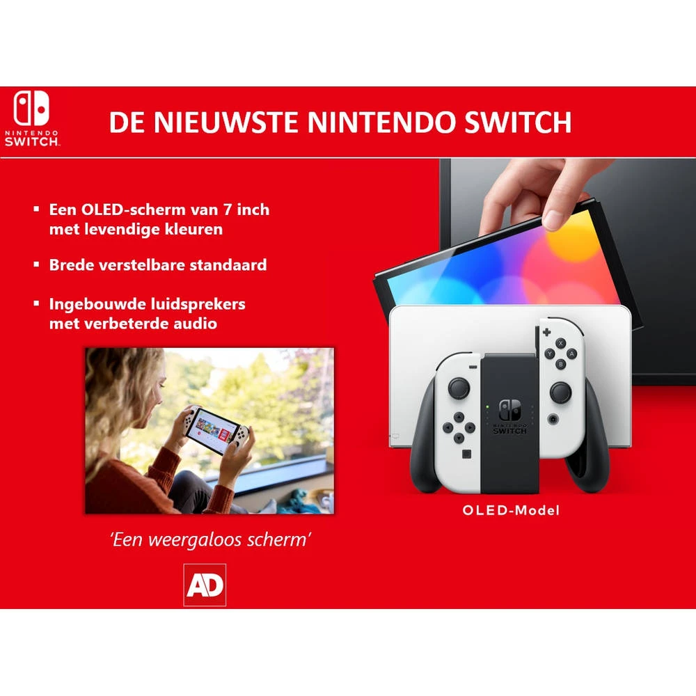 Nintendo Switch OLED - Wit 2 Nintendo Switch OLED - Wit - Afbeelding 2