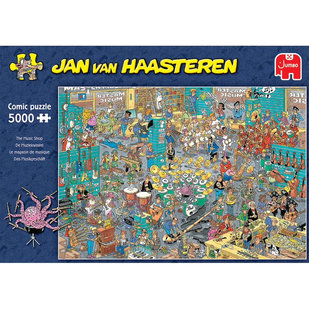 Jumbo Jan Van Haasteren Puzzel De Muziekwinkel - 5000 Stukjes 2 Jumbo Jan Van Haasteren Puzzel De Muziekwinkel - 5000 Stukjes - Afbeelding 2