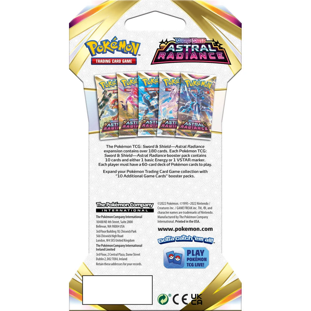 ASMODEE Pokémon TCG Sword & Shield: Astral Radiance Sleeved Booster 6 ASMODEE Pokémon TCG Sword & Shield: Astral Radiance Sleeved Booster - Afbeelding 6
