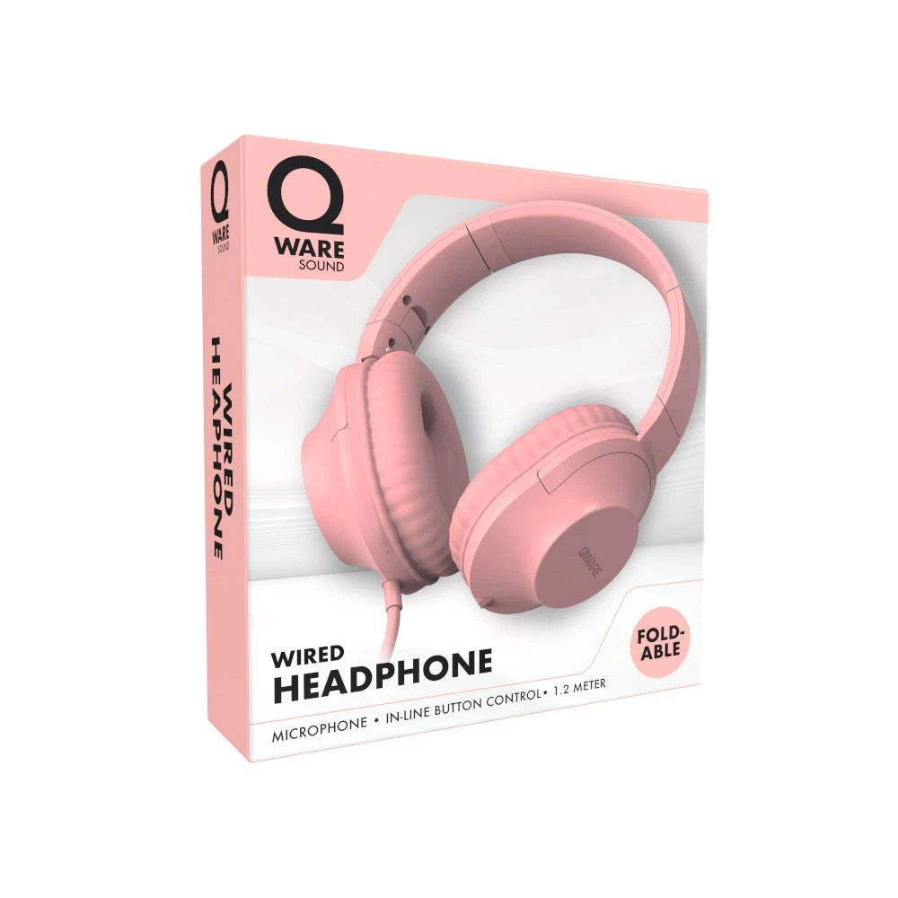 Qware Sound Bedrade Headset - Roze 2 Qware Sound Bedrade Headset - Roze - Afbeelding 2
