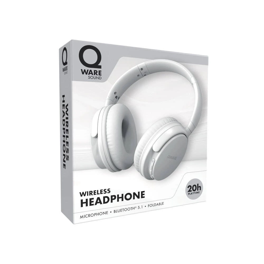 Qware Sound Draadloze Headset - Wit 2 Qware Sound Draadloze Headset - Wit - Afbeelding 2