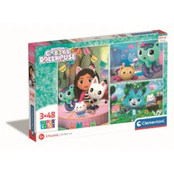 Clementoni Gabby’s Poppenhuis Super Color Puzzelset Feest - 3 X 48 Stukjes