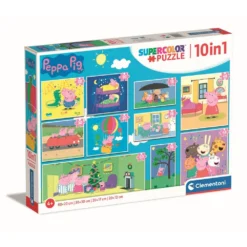 Clementoni Peppa Pig 10-in-1 Puzzelset - 18 + 30 + 48 + 60 Stukjes