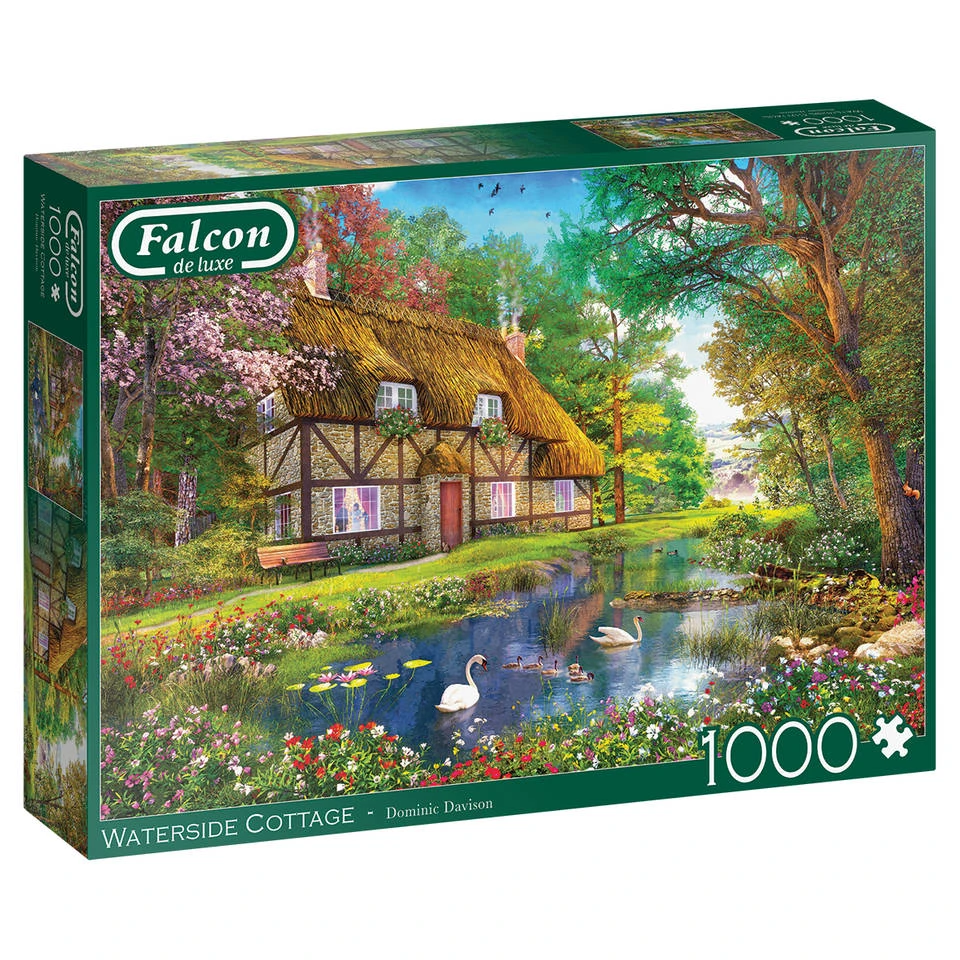 Jumbo Falcon De Luxe Puzzel Waterside Cottage - 1000 Stukjes 1 Jumbo Falcon De Luxe Puzzel Waterside Cottage - 1000 Stukjes
