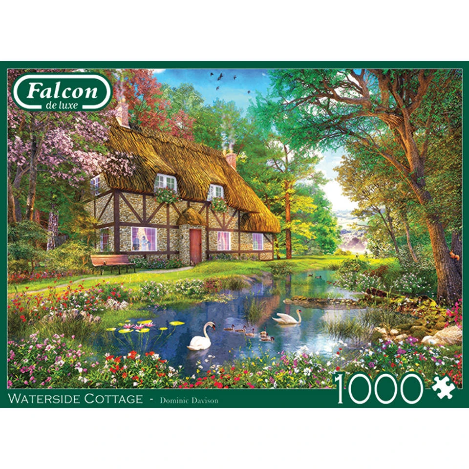 Jumbo Falcon De Luxe Puzzel Waterside Cottage - 1000 Stukjes 2 Jumbo Falcon De Luxe Puzzel Waterside Cottage - 1000 Stukjes - Afbeelding 2